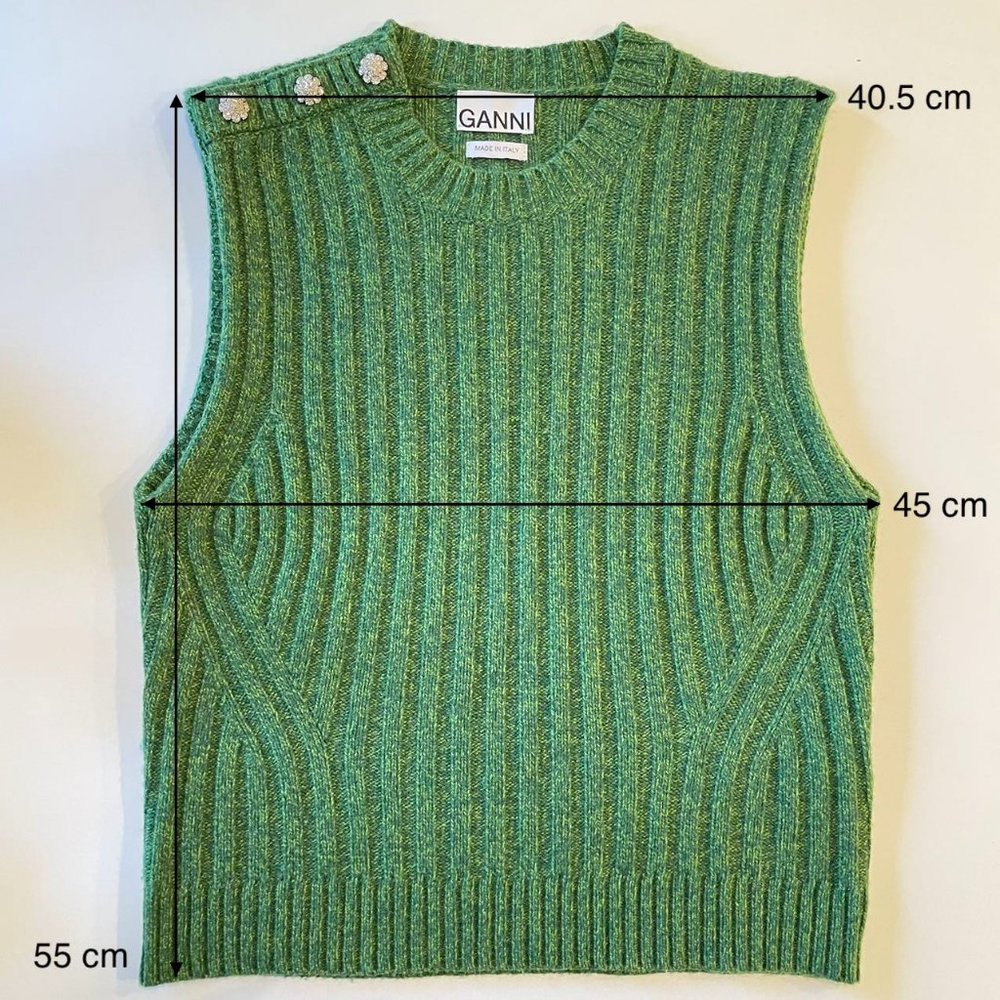 Ganni - Wool Mix Vest (Kelly Green) - Picture 2 of 9